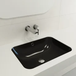 BOCCHI Scala 22" Rectangle Undermount Fireclay Bathroom Sink, Matte Black, 1006-004-0125