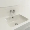 BOCCHI Scala 22" Rectangle Undermount Fireclay Bathroom Sink, Biscuit, 1006-014-0125