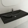 BOCCHI Scala 40" Rectangle Wallmount Fireclay Bathroom Sink, Black, Single Faucet Hole, 1079-005-0126