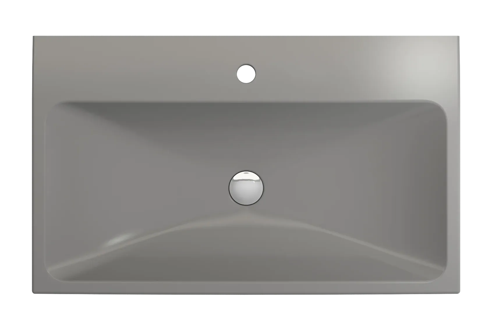 BOCCHI Scala 32" Rectangle Wallmount Fireclay Bathroom Sink, Matte Gray, Single Faucet Hole, 1078-006-0126