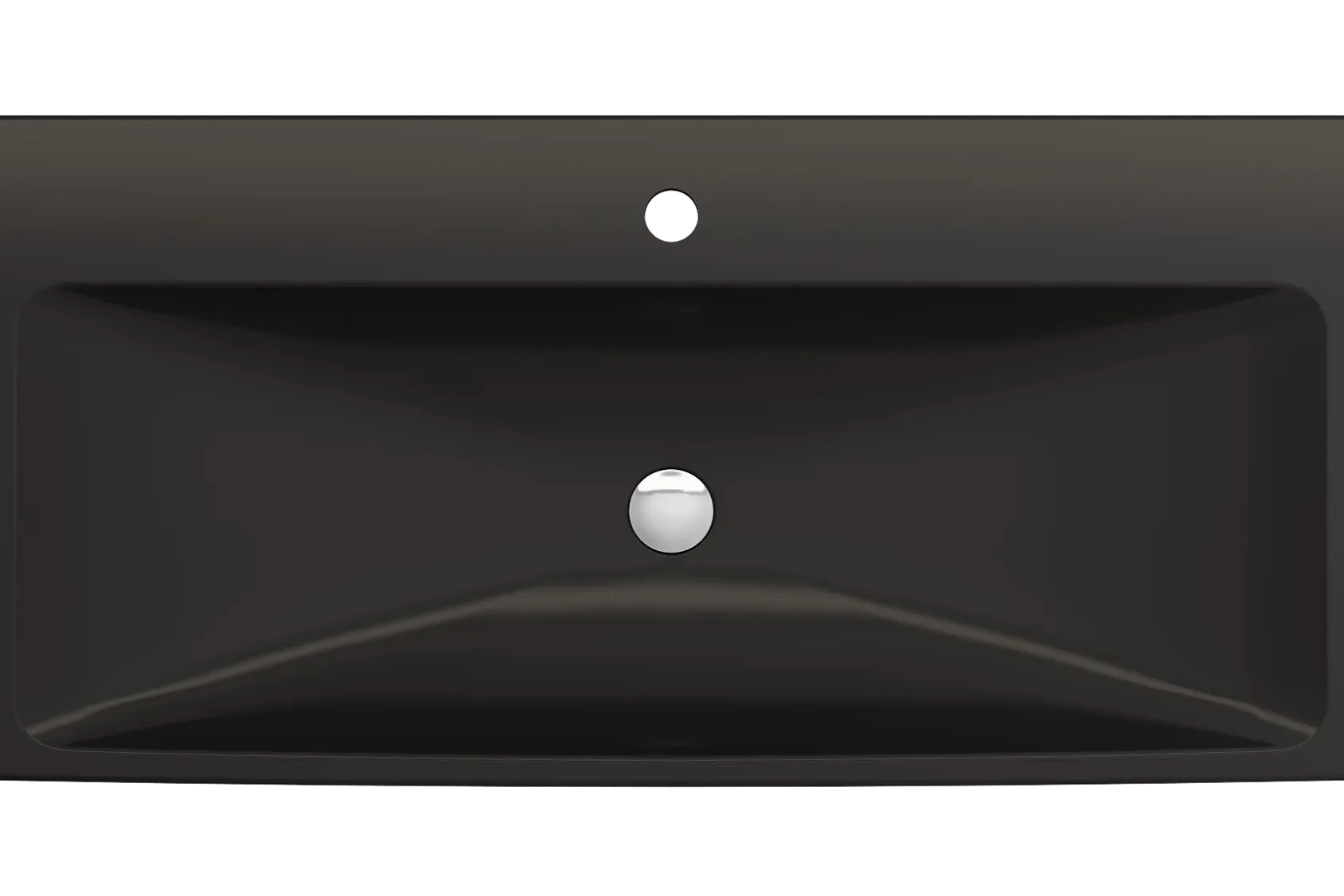 BOCCHI Scala 40" Rectangle Wallmount Fireclay Bathroom Sink, Matte Black, Single Faucet Hole, 1079-004-0126