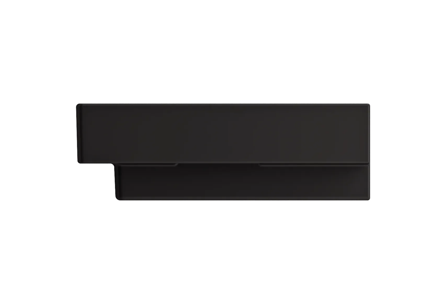 BOCCHI Scala 40" Rectangle Wallmount Fireclay Bathroom Sink, Matte Black, Single Faucet Hole, 1079-004-0126