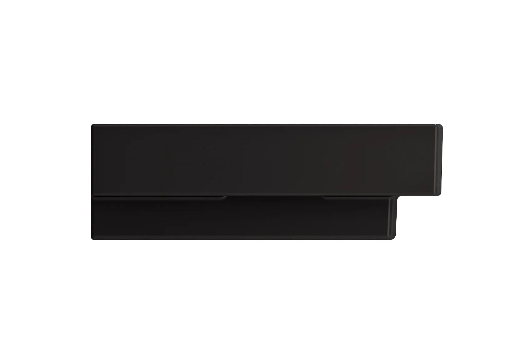 BOCCHI Scala 40" Rectangle Wallmount Fireclay Bathroom Sink, Matte Black, Single Faucet Hole, 1079-004-0126