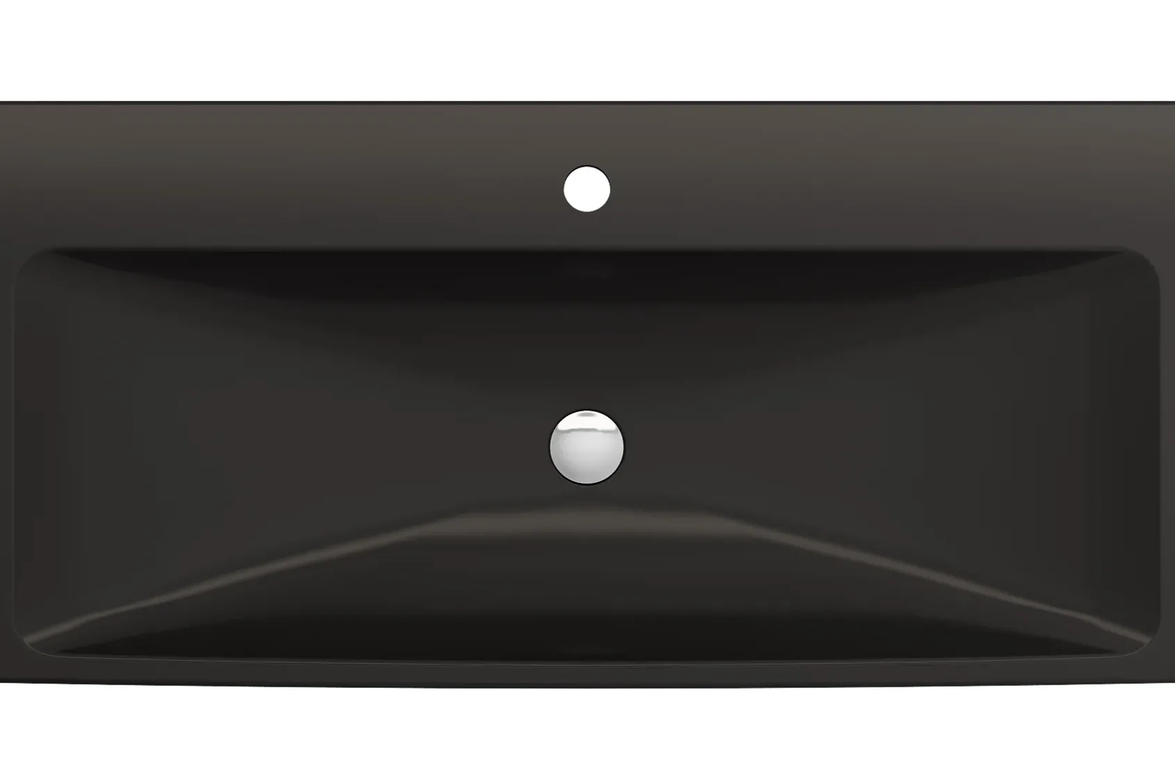BOCCHI Scala 40" Rectangle Wallmount Fireclay Bathroom Sink, Matte Black, Single Faucet Hole, 1079-004-0126