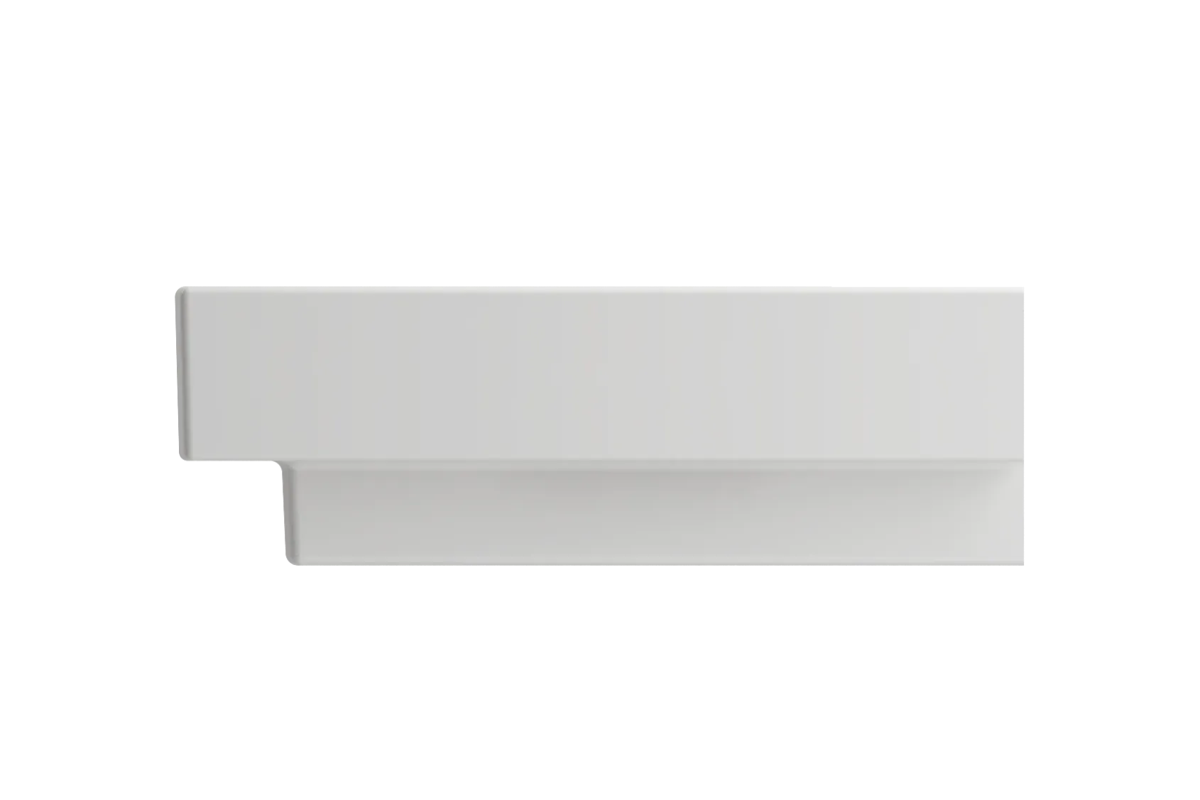 BOCCHI Scala 24" Rectangle Wallmount Fireclay Bathroom Sink, White, Single Faucet Hole, 1077-001-0126
