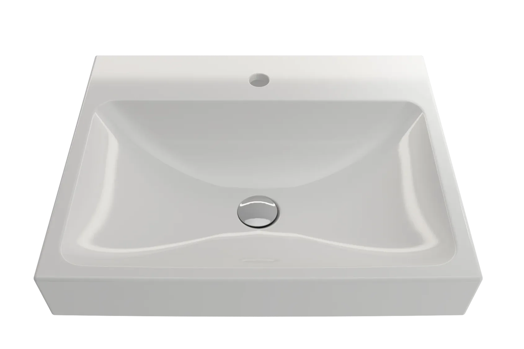 BOCCHI Scala 24" Rectangle Wallmount Fireclay Bathroom Sink, White, Single Faucet Hole, 1077-001-0126