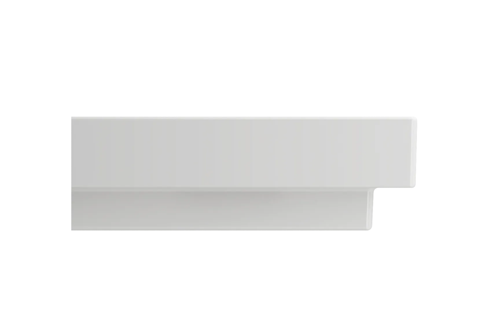 BOCCHI Scala 24" Rectangle Wallmount Fireclay Bathroom Sink, White, Single Faucet Hole, 1077-001-0126