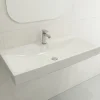 BOCCHI Scala 40" Rectangle Wallmount Fireclay Bathroom Sink, White, Single Faucet Hole, 1079-001-0126