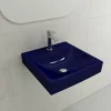 BOCCHI Scala 19" Square Wallmount Fireclay Bathroom Sink, Sapphire Blue, Single Faucet Hole, 1076-010-0126