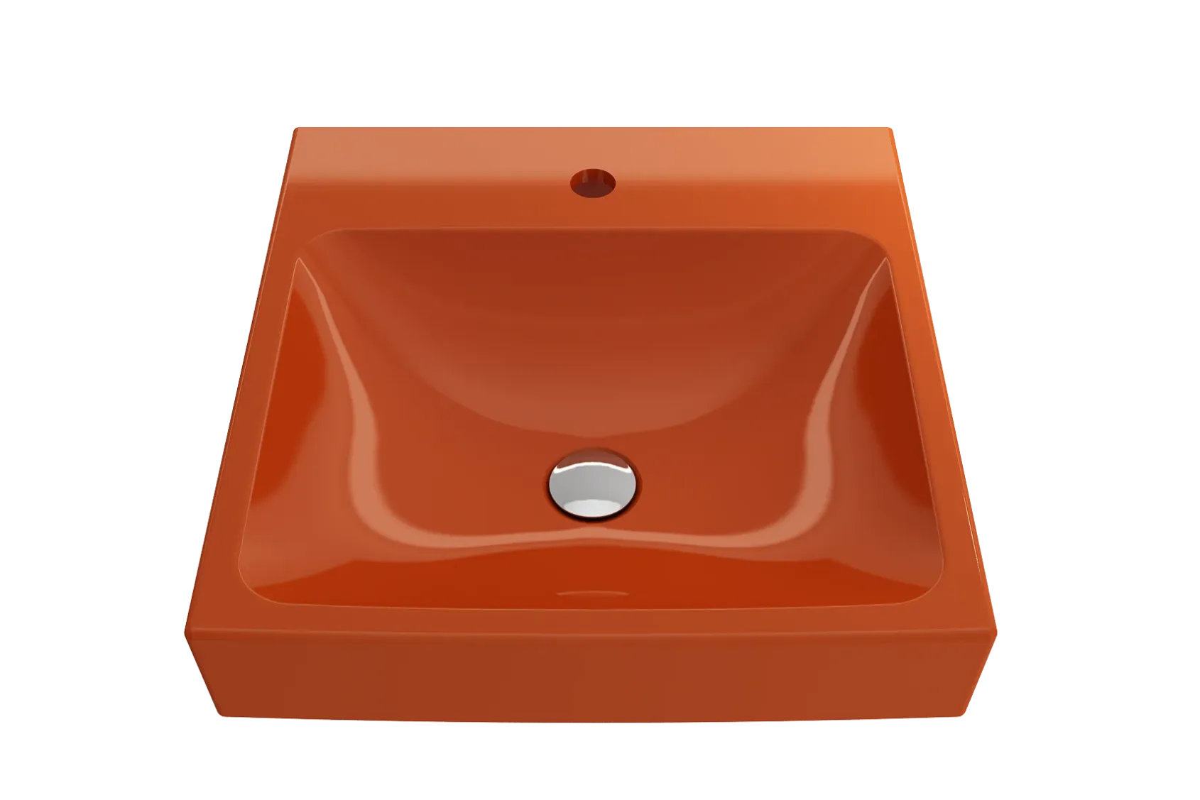 BOCCHI Scala 19" Square Wallmount Fireclay Bathroom Sink, Orange, Single Faucet Hole, 1076-012-0126
