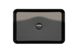 BOCCHI Sottile 22" Rectangle Vessel Fireclay Bathroom Sink, Black, 1476-005-0125