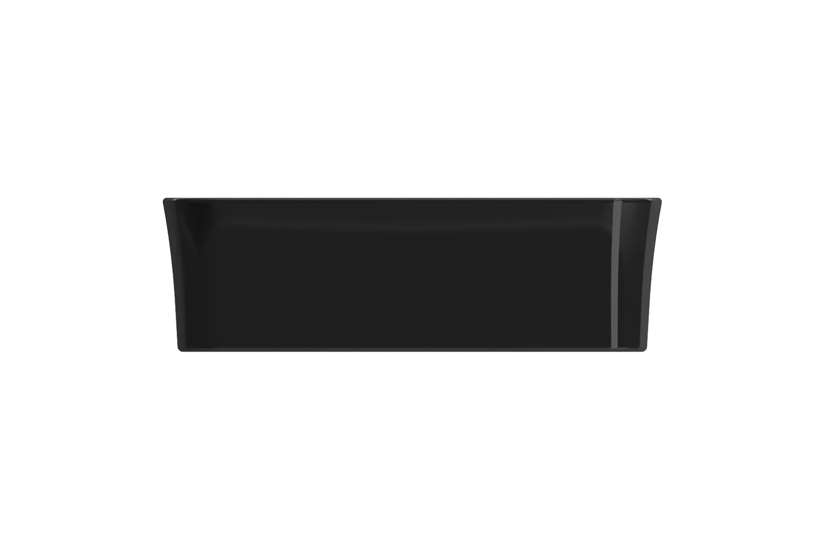 BOCCHI Sottile 22" Rectangle Vessel Fireclay Bathroom Sink, Black, 1476-005-0125
