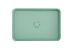 BOCCHI Sottile 22" Rectangle Vessel Fireclay Bathroom Sink, Matte Mint Green, 1476-033-0125