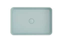 BOCCHI Sottile 22" Rectangle Vessel Fireclay Bathroom Sink, Matte Ice Blue, 1476-029-0125
