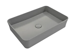 BOCCHI Sottile 22" Rectangle Vessel Fireclay Bathroom Sink, Matte Gray, 1476-006-0125