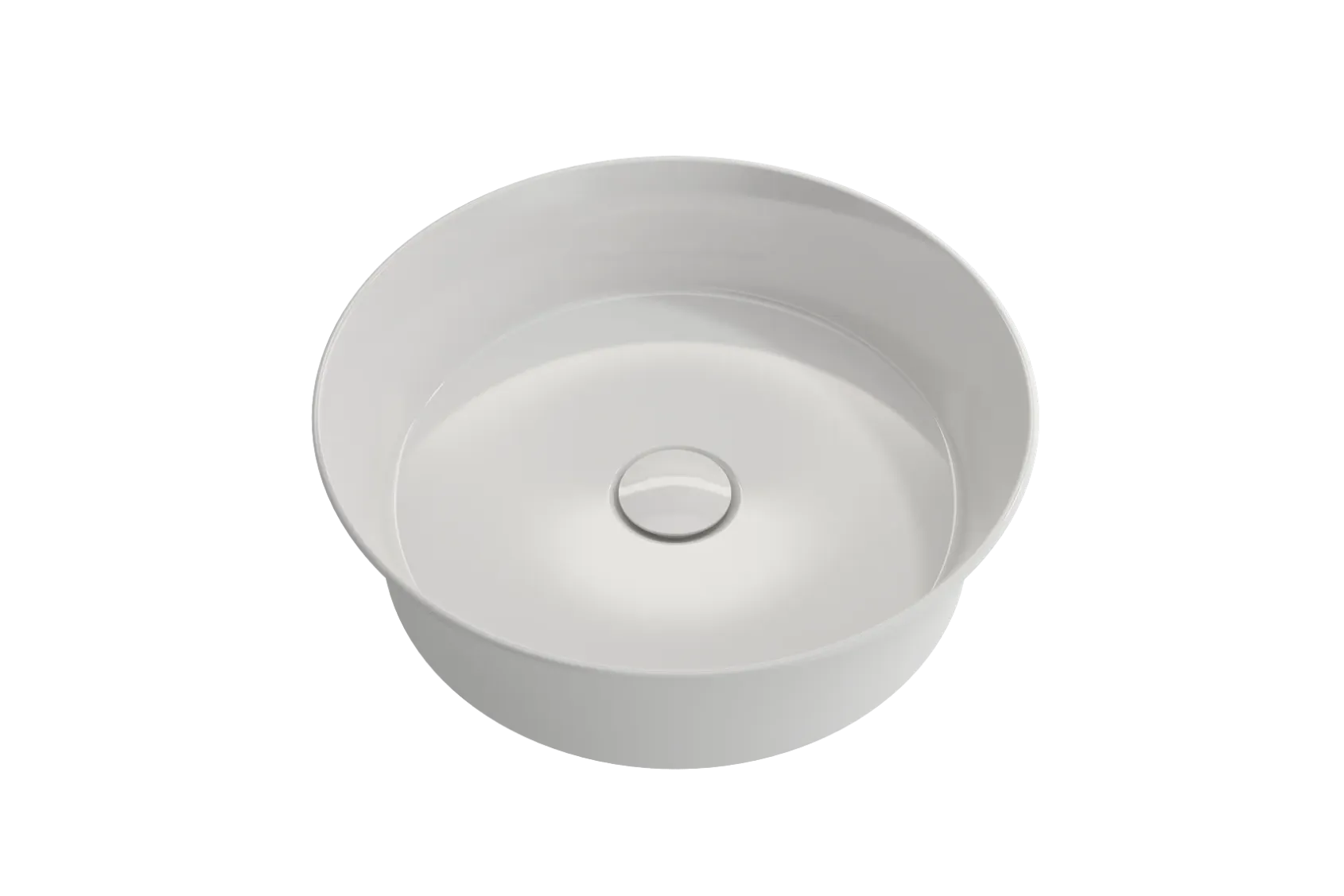 BOCCHI Sottile 15" Round Vessel Fireclay Bathroom Sink, White, 1478-001-0125