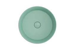 BOCCHI Sottile 15" Round Vessel Fireclay Bathroom Sink, Matte Mint Green, 1478-033-0125