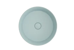 BOCCHI Sottile 15" Round Vessel Fireclay Bathroom Sink, Matte Ice Blue, 1478-029-0125