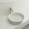 BOCCHI Sottile 15" Round Vessel Fireclay Bathroom Sink, Matte White, 1478-002-0125