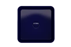 BOCCHI Sottile 15" Square Vessel Fireclay Bathroom Sink, Sapphire Blue, 1477-010-0125
