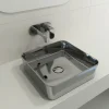 BOCCHI Sottile 15" Square Vessel Fireclay Bathroom Sink, Platinum, 1477-401-0125