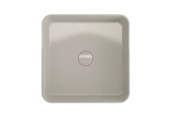 BOCCHI Sottile 15" Square Vessel Fireclay Bathroom Sink, Biscuit, 1477-014-0125