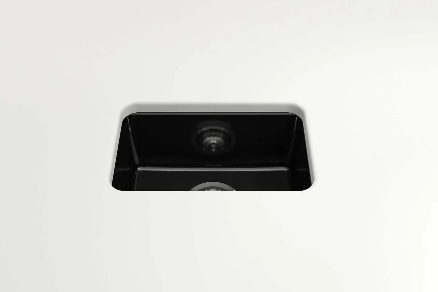 BOCCHI Sotto 12" Fireclay Undermount Single Bowl Bar Sink with Strainer, Black, 1358-005-0120