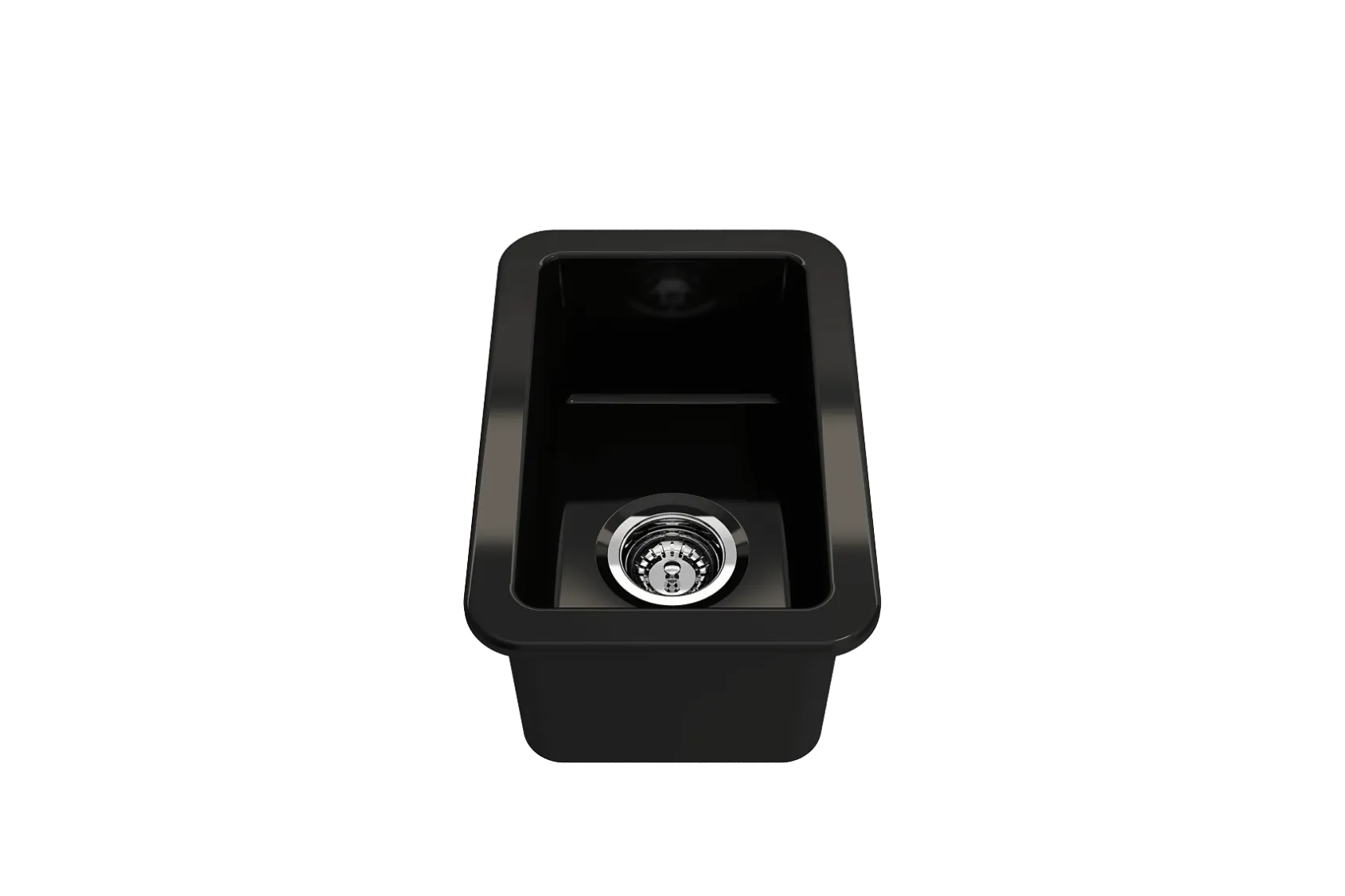 BOCCHI Sotto 12" Fireclay Undermount Single Bowl Bar Sink with Strainer, Black, 1358-005-0120