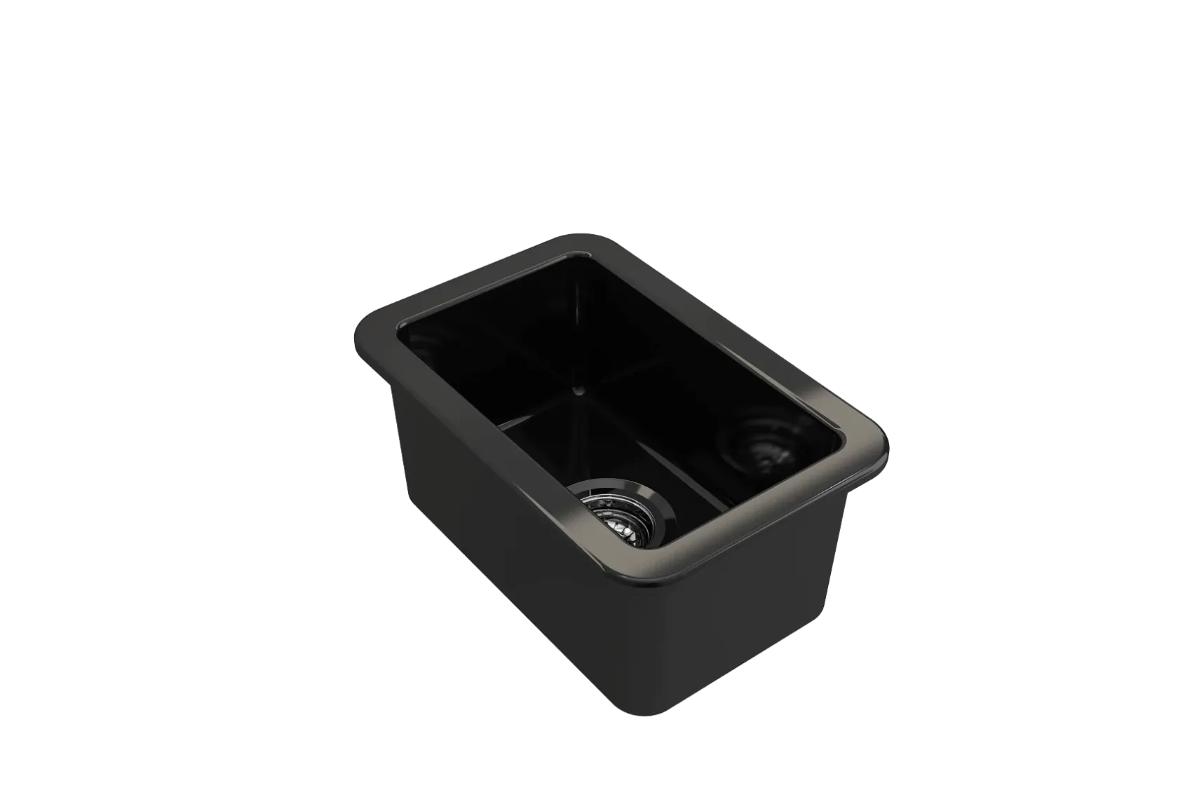 BOCCHI Sotto 12" Fireclay Undermount Single Bowl Bar Sink with Strainer, Black, 1358-005-0120