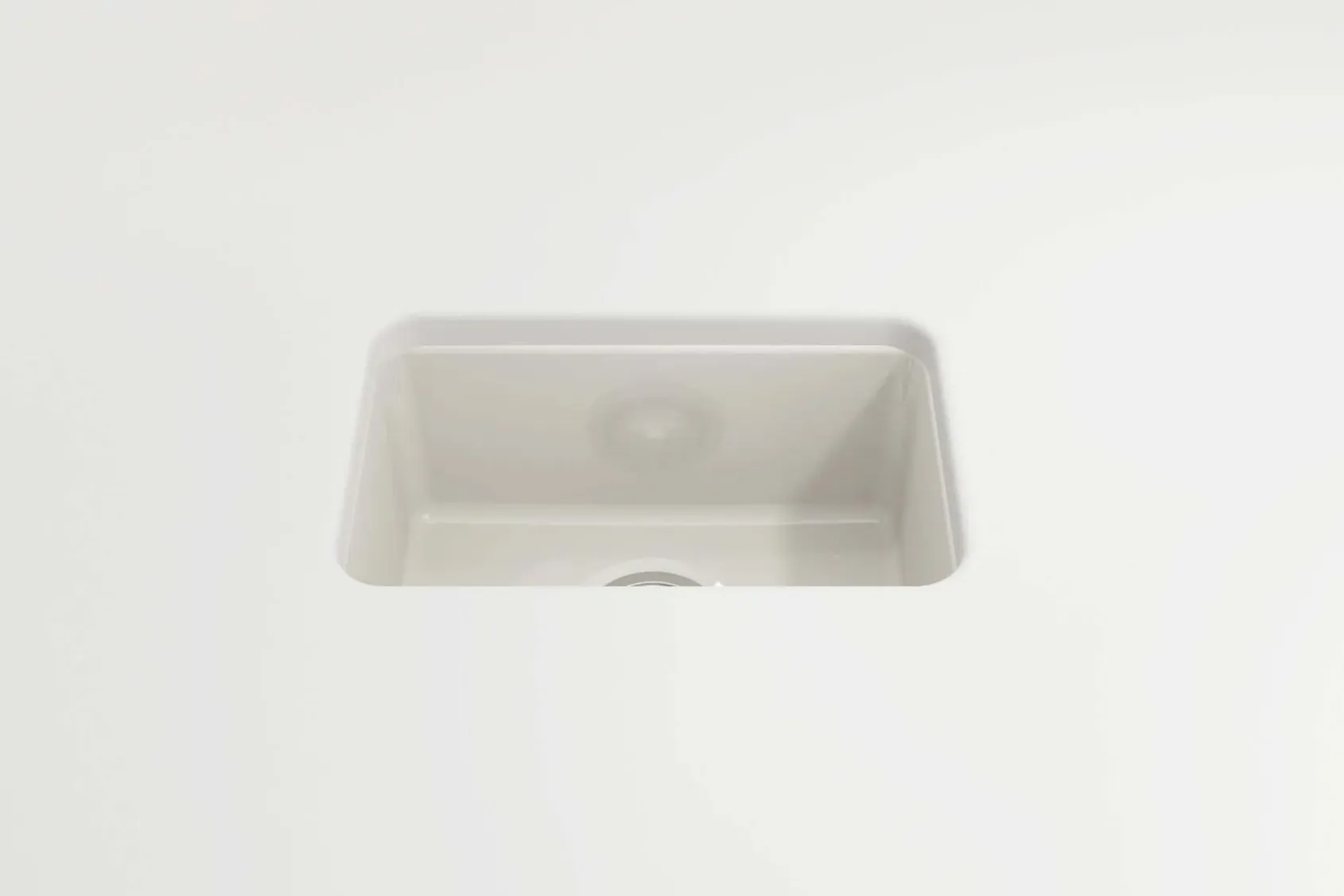 BOCCHI Sotto 12" Fireclay Undermount Single Bowl Bar Sink with Strainer, Biscuit, 1358-014-0120