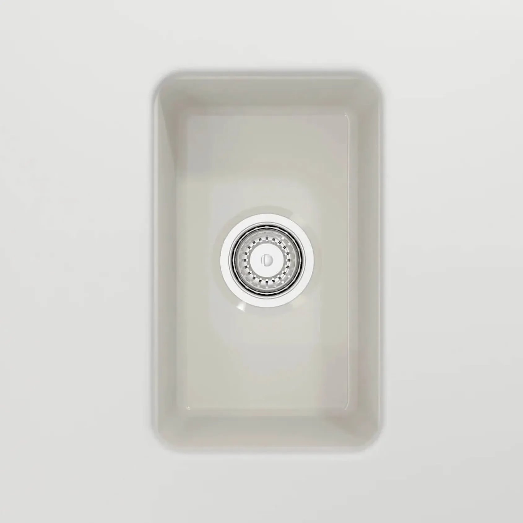 BOCCHI Sotto 12" Fireclay Undermount Single Bowl Bar Sink with Strainer, Biscuit, 1358-014-0120