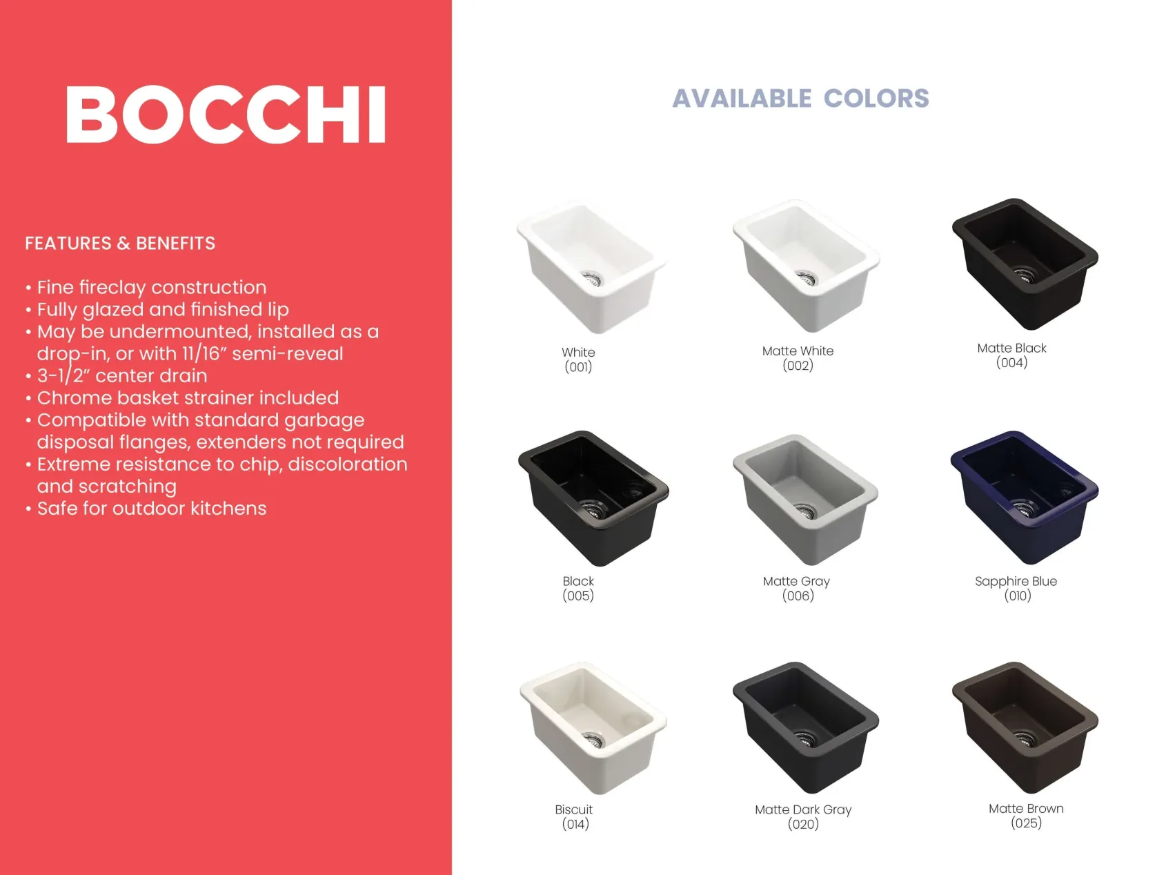 BOCCHI Sotto 12" Fireclay Undermount Single Bowl Bar Sink with Strainer, Biscuit, 1358-014-0120