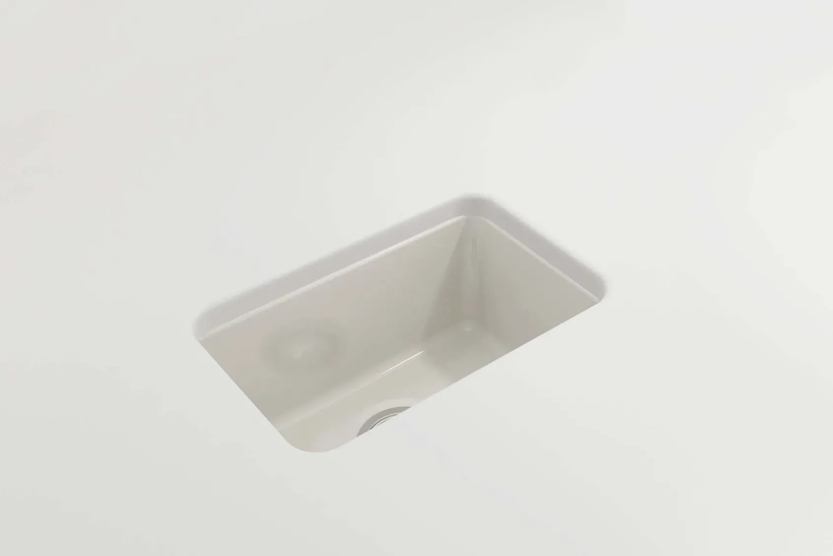 BOCCHI Sotto 12" Fireclay Undermount Single Bowl Bar Sink with Strainer, Biscuit, 1358-014-0120