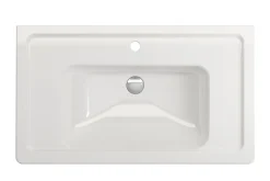 BOCCHI Taormina 34" Rectangle Wallmount Fireclay Bathroom Sink, White, Single Faucet Hole, 1008-001-0126