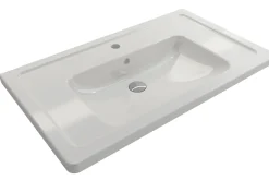 BOCCHI Taormina 34" Rectangle Wallmount Fireclay Bathroom Sink, White, Single Faucet Hole, 1008-001-0126