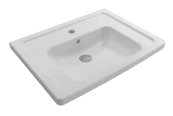 BOCCHI Taormina 26" Rectangle Wallmount Fireclay Bathroom Sink, Matte White, Single Faucet Hole, 1007-002-0126