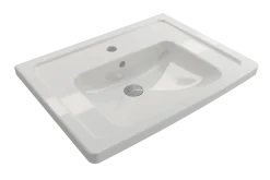 BOCCHI Taormina 26" Rectangle Wallmount Fireclay Bathroom Sink, White, Single Faucet Hole, 1007-001-0126