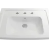 BOCCHI Taormina 26" Rectangle Wallmount Fireclay Bathroom Sink, Matte White, 3 Faucet Hole, 1007-002-0127