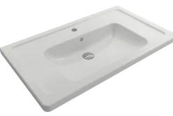BOCCHI Taormina 34" Rectangle Wallmount Fireclay Bathroom Sink, Matte White, Single Faucet Hole, 1008-002-0126