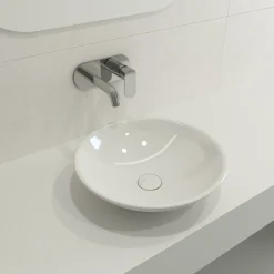 BOCCHI Venezia 16" Round Vessel Fireclay Bathroom Sink, White, 1120-001-0125