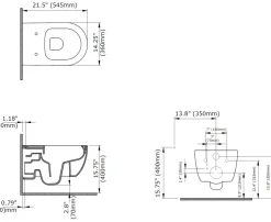 BOCCHI Vettore Wall-Hung Toilet Bowl in Biscuit, 1416-014-0129