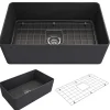 BOCCHI Aderci Ultra-Slim 30" Fireclay Farmhouse Sink, Matte Brown, 1481-025-0120