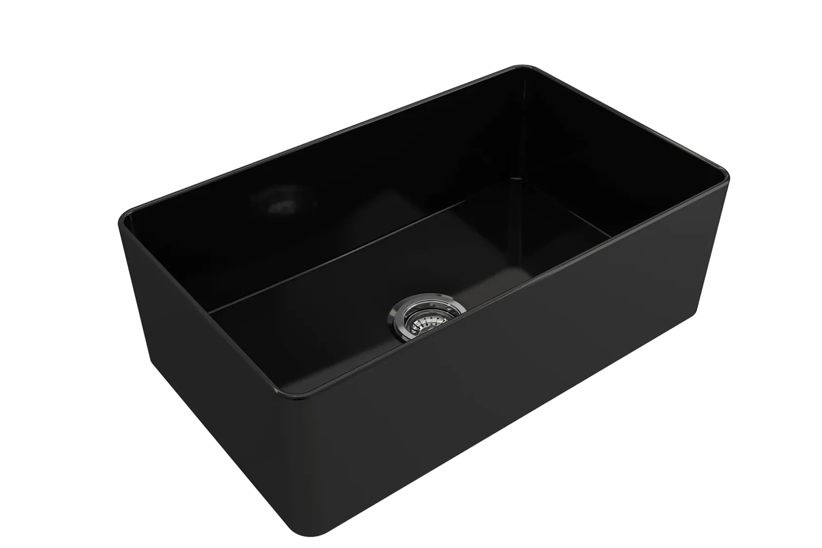 BOCCHI Aderci Ultra-Slim 30" Fireclay Farmhouse Sink, Black, 1481-005-0120
