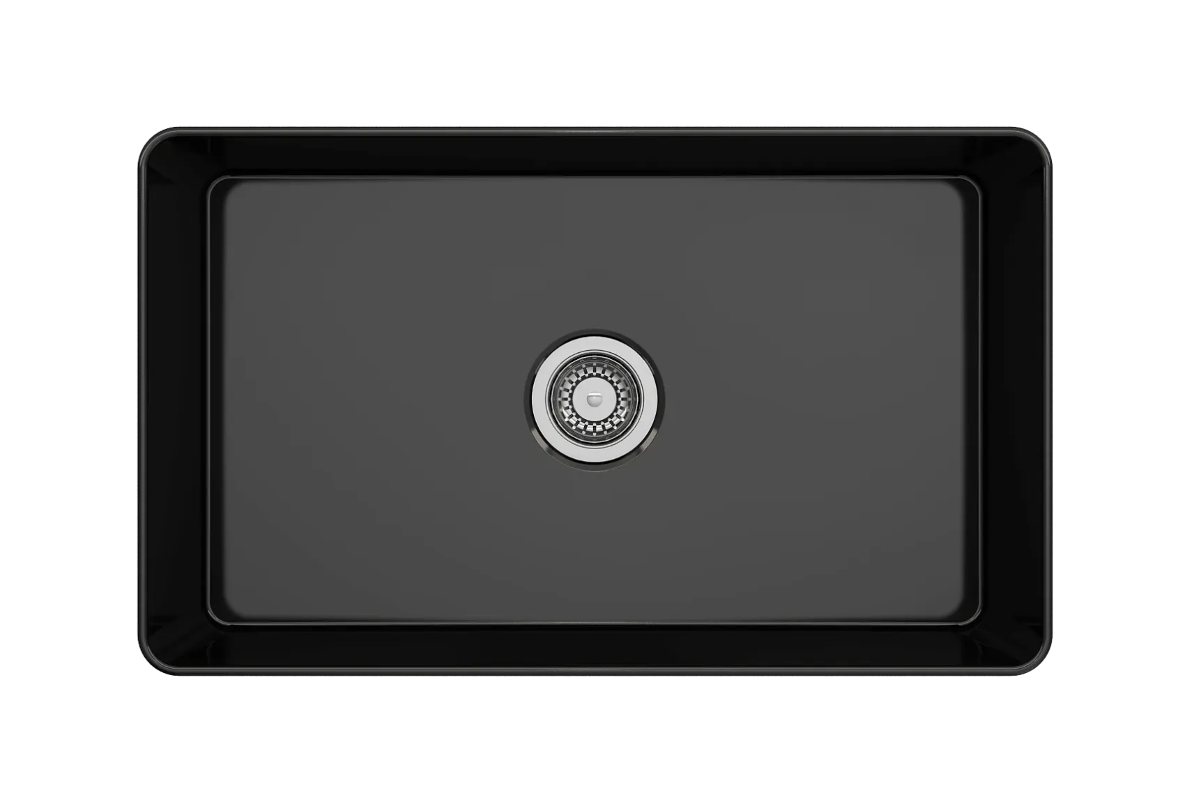 BOCCHI Aderci Ultra-Slim 30" Fireclay Farmhouse Sink, Black, 1481-005-0120