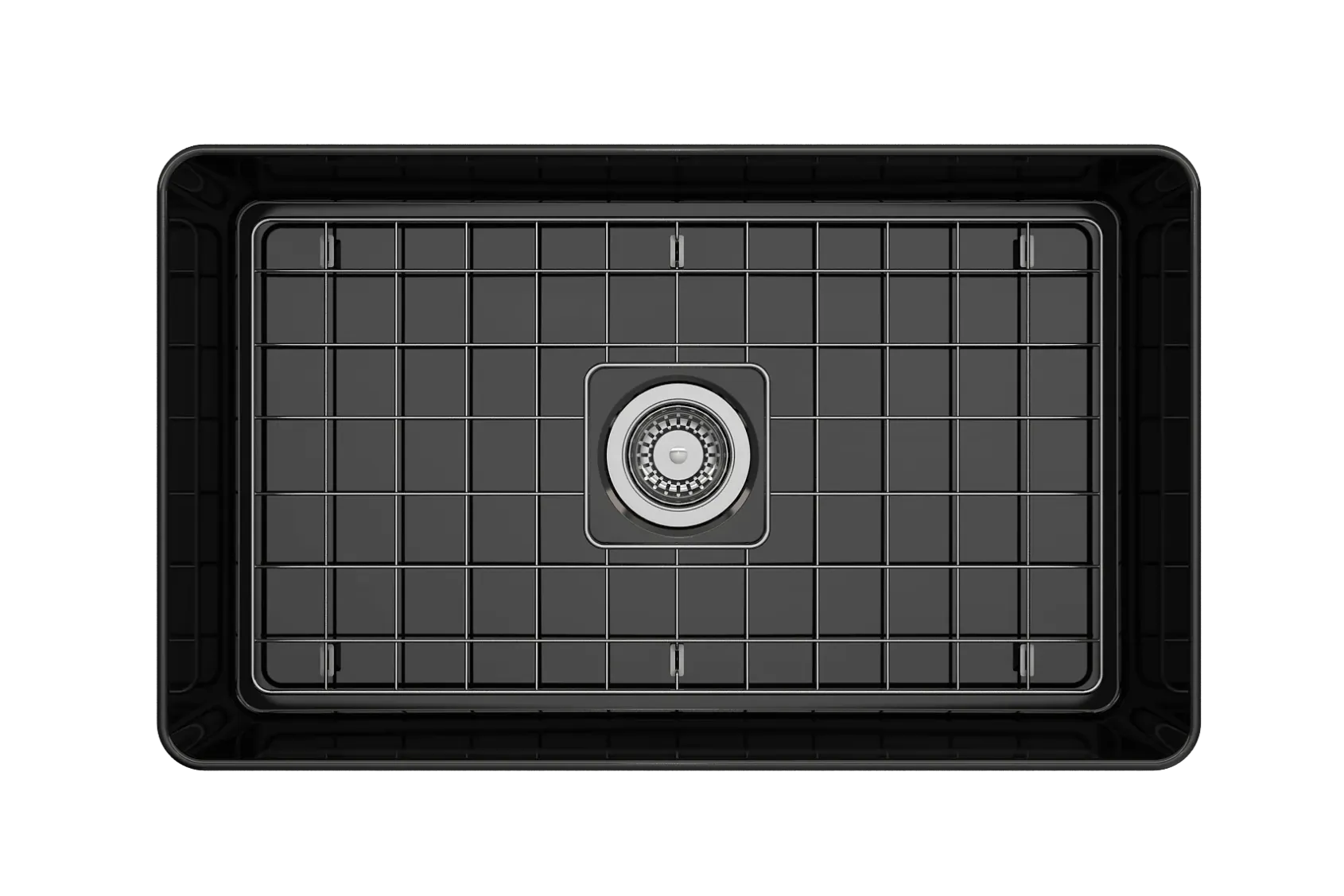 BOCCHI Aderci Ultra-Slim 30" Fireclay Farmhouse Sink, Black, 1481-005-0120