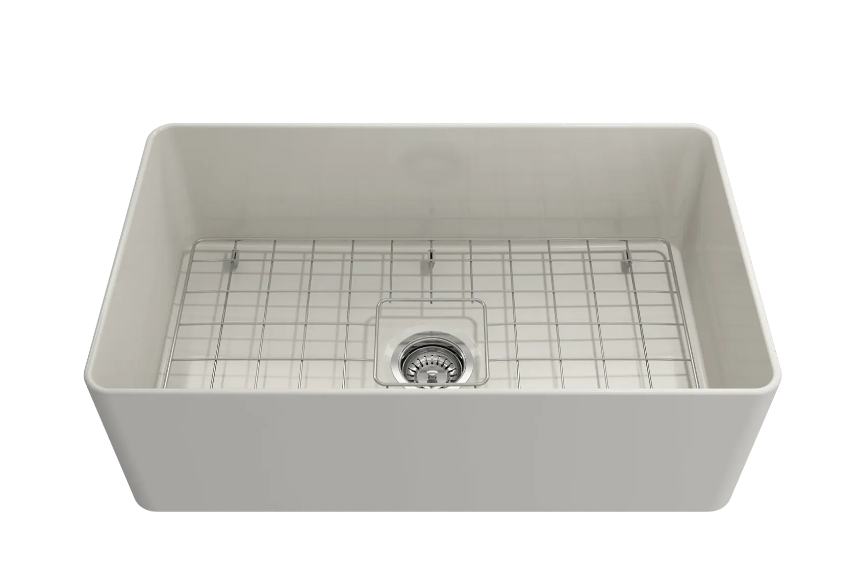 BOCCHI Aderci Ultra-Slim 30" Fireclay Farmhouse Sink, Biscuit, 1481-014-0120
