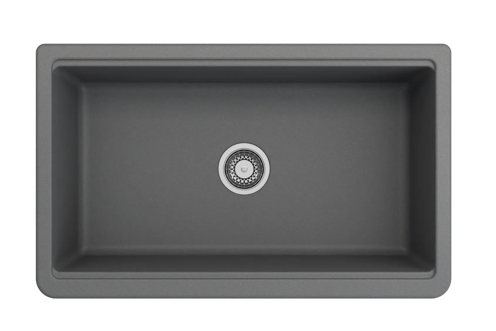BOCCHI Arona 33" Granite Workstation Farmhouse Sink Kit with Faucet and Accessories, Concrete Gray (sink) / Chrome (faucet), 1600-506-2020CH