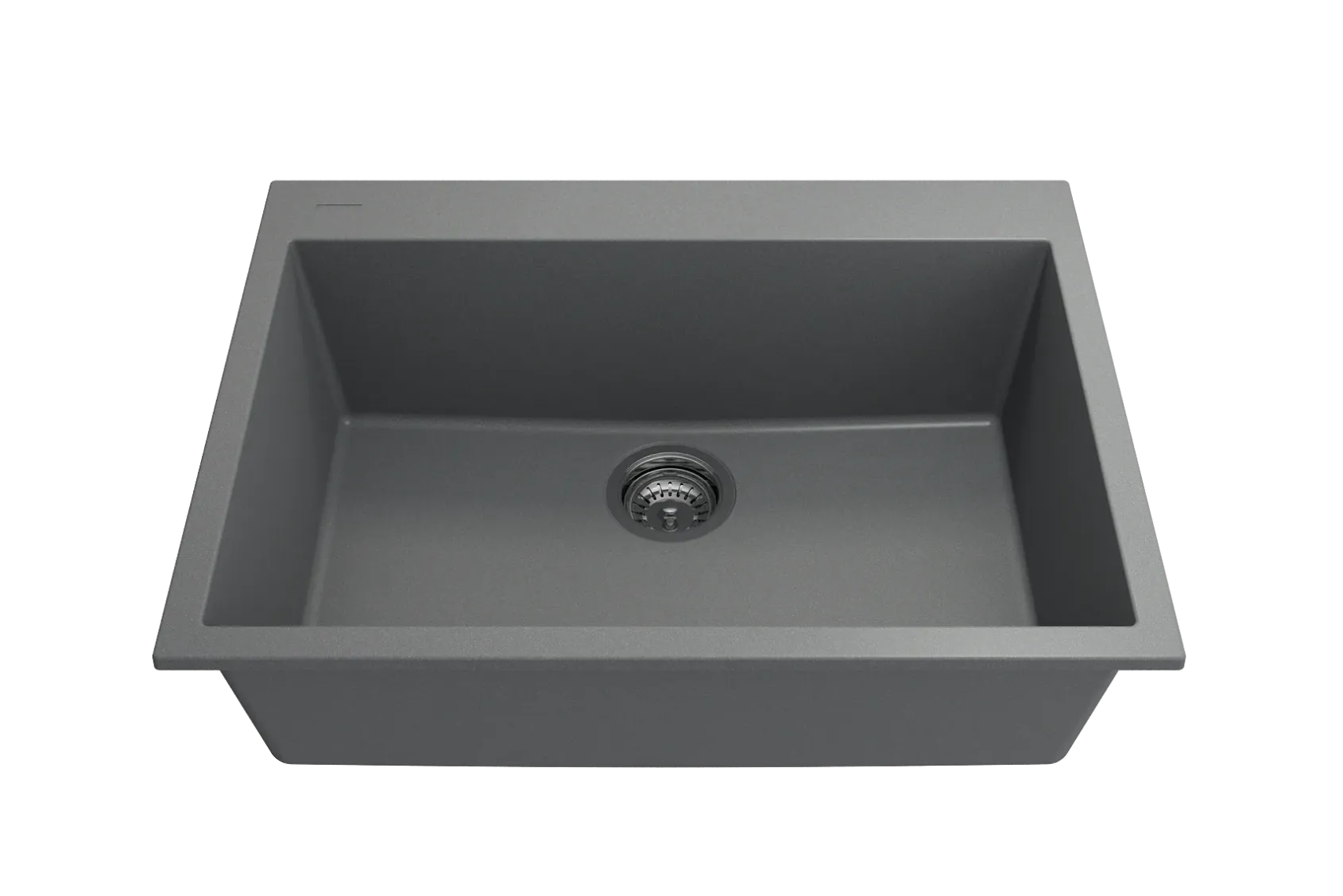 BOCCHI Campino Uno 27" Dual Mount Granite Kitchen Sink Kit, Concrete Gray, 1634-506-0126