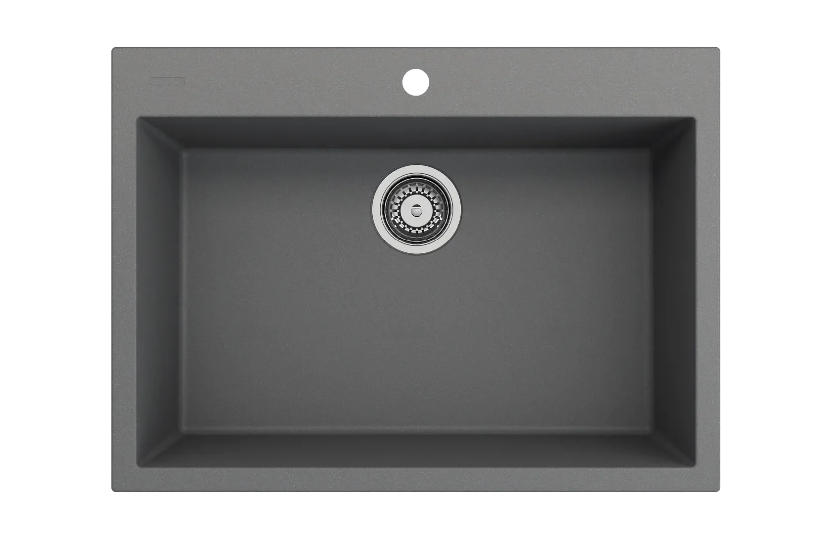 BOCCHI Campino Uno 27" Dual Mount Granite Kitchen Sink Kit, Concrete Gray, 1634-506-0126