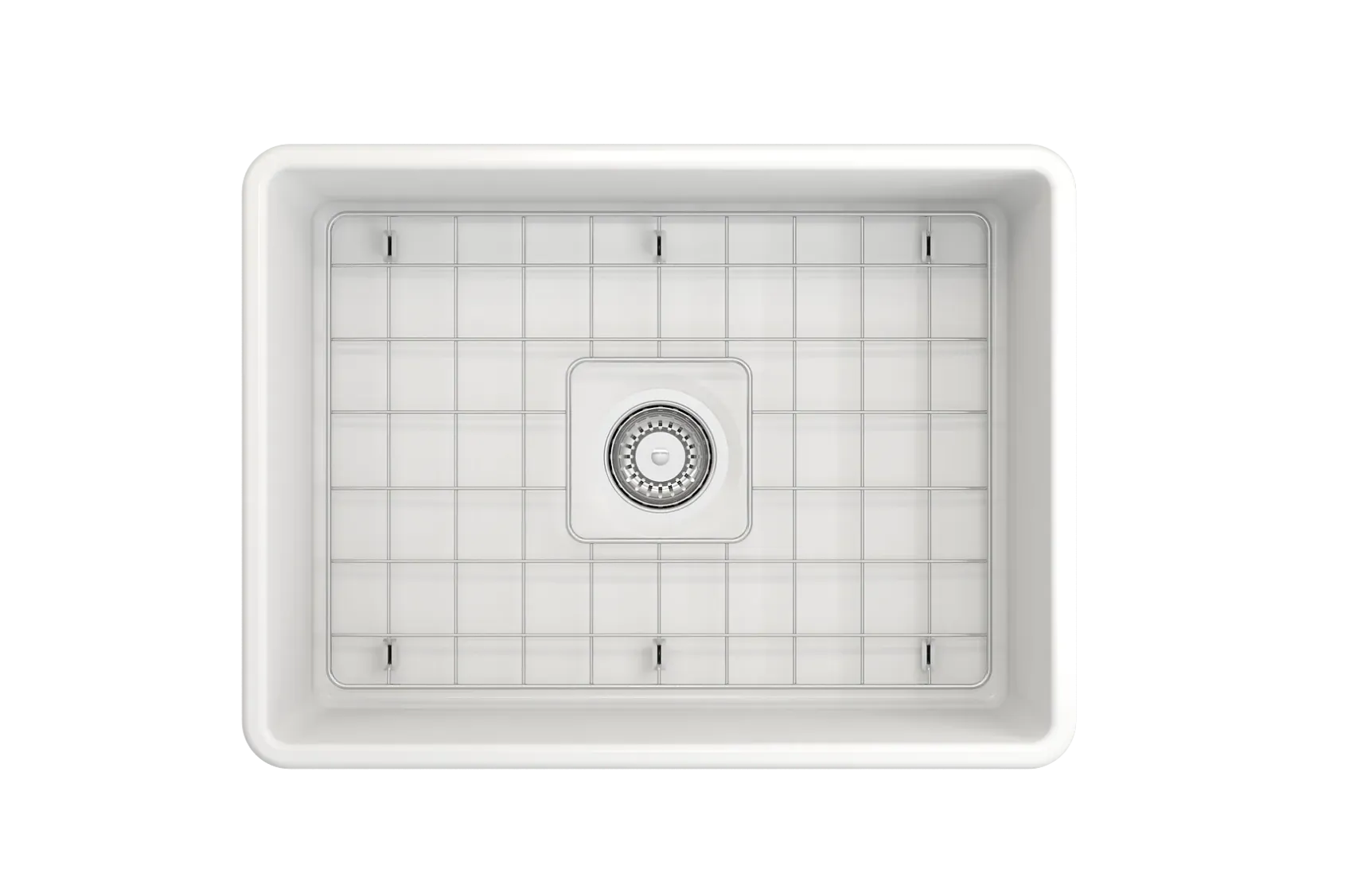 BOCCHI Classico 24" Fireclay Farmhouse Apron Single Bowl Kitchen Sink, Matte White, 1137-002-0120
